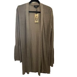 Philomena Petti - Women’s Grey Long Sleeve Open Front Cardigan - L NWT